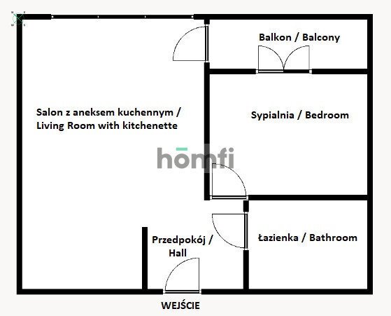 Mieszkanie dwupokojowe na wynajem Kraków, Bieńczyce, Bieńczyce, Fatimska  33m2 Foto 11