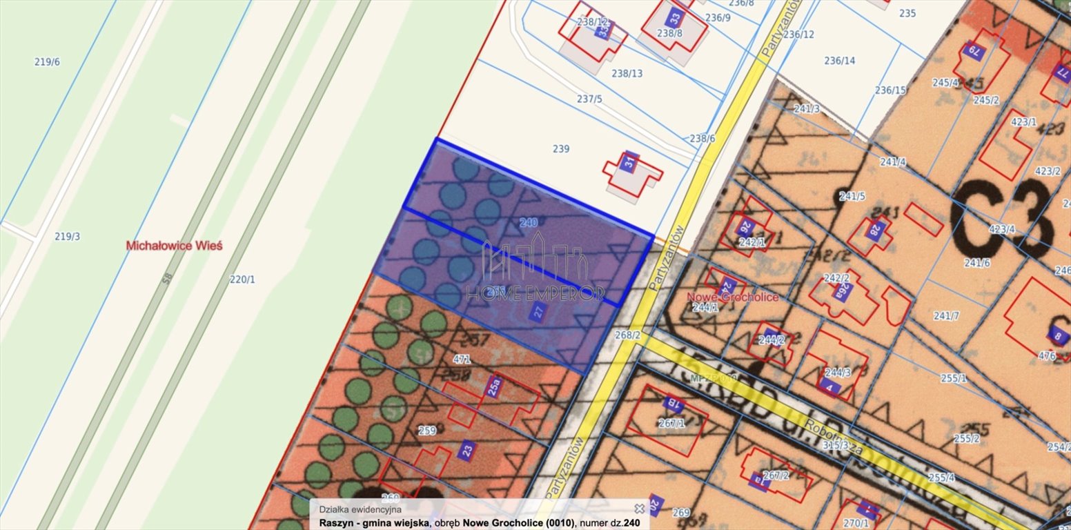 Działka budowlana na sprzedaż Nowe Grocholice, Partyzantów  1 200m2 Foto 1