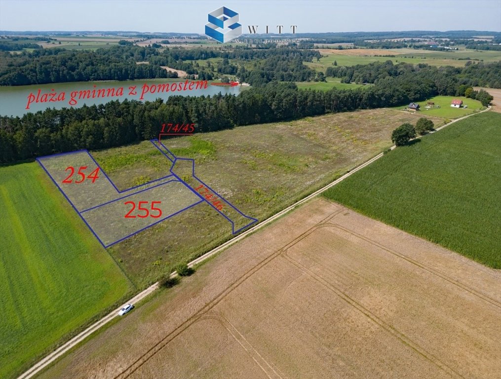 Działki nad jeziorem z dostępem do lasu i mediów Dąbrówno  2 100m2 Foto 1