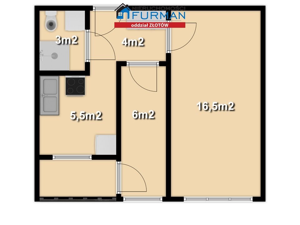 Mieszkanie dwupokojowe na sprzedaż Złotów  35m2 Foto 1