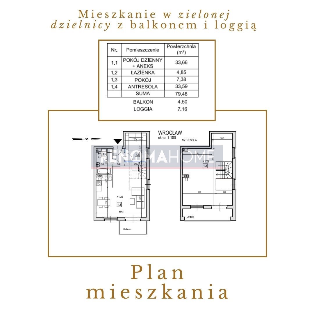 Mieszkanie czteropokojowe  na sprzedaż Wrocław, Maślice  79m2 Foto 5