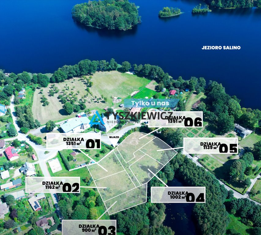 Działki budowlane w Salino 200 m od jeziora, 7341 m² Salino  7 341m2 Foto 1
