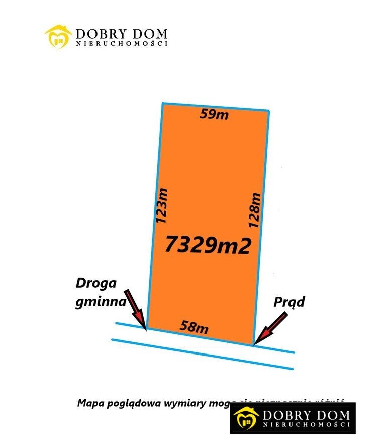 Polecam działkę 7329 m² pod domy, media, cicha okolica Ogrodniczki  7 329m2 Foto 1