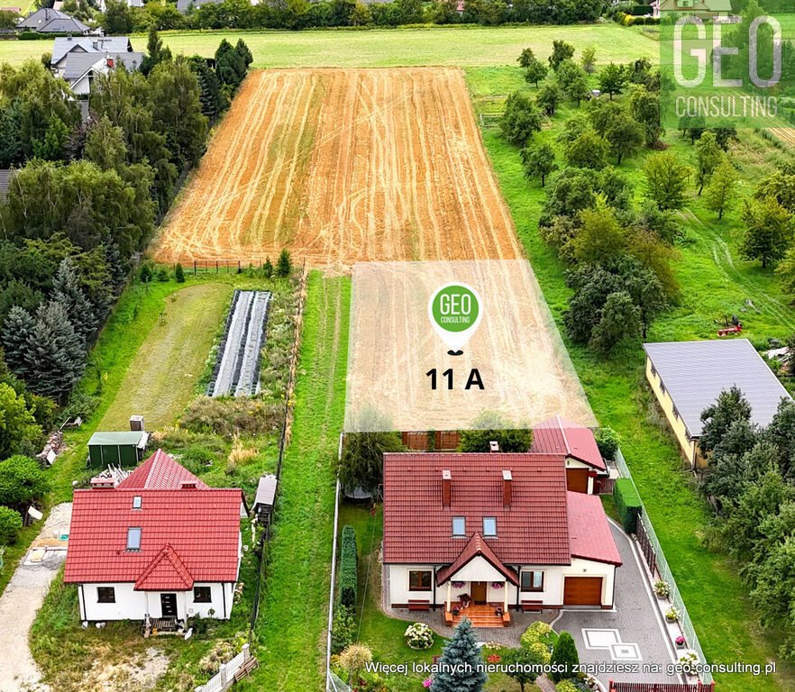 Działka budowlana 11a Kozierów, II linia, media, 1097 m2 Kozierów, Działka Kozierów 11a Michałowice  1 097m2 Foto 1