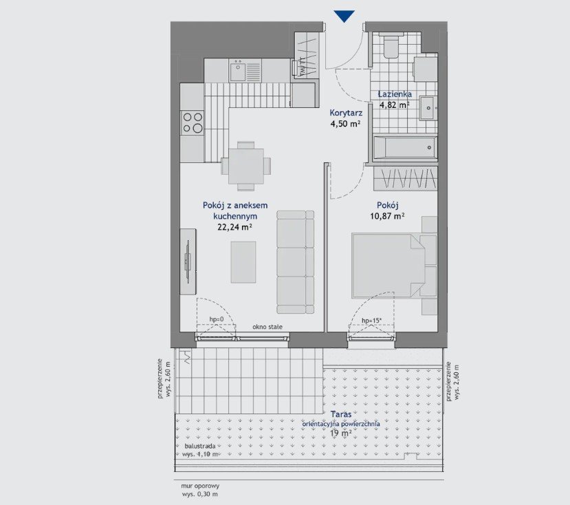 Komfortowe 2-pokojowe mieszkanie z prywatnym ogrodem w Gdańsku Gdańsk, Jasień, Wojciecha Kiedrowskiego  42m2 Foto 1