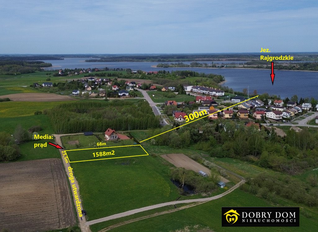 Dwie działki budowlane 1590 m² blisko jeziora Rajgród Rajgród  1 588m2 Foto 1