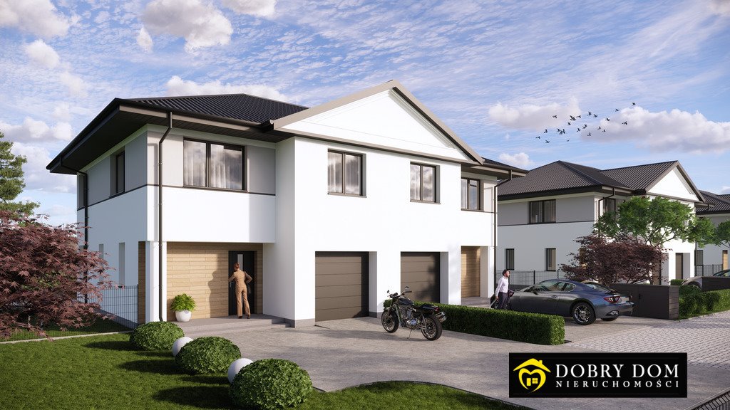 Nowoczesny dom bliźniaczy 125 m² z garażem i ogrzewaniem pompa ciepła Ignatki  125m2 Foto 1