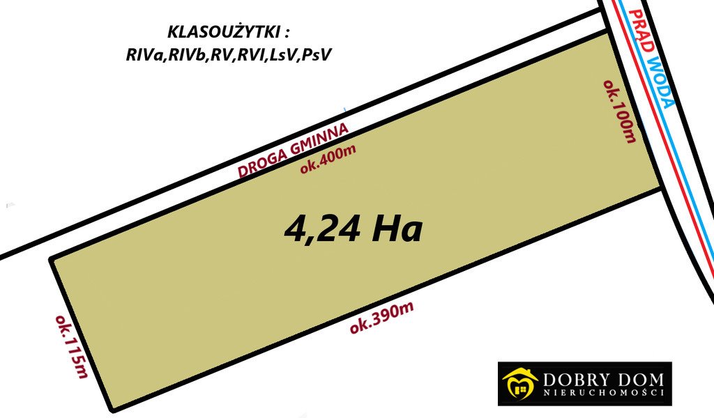 42,4 ha w Siemionach z mediami i dostępem do drogi - polecam! Siemiony  42 400m2 Foto 1