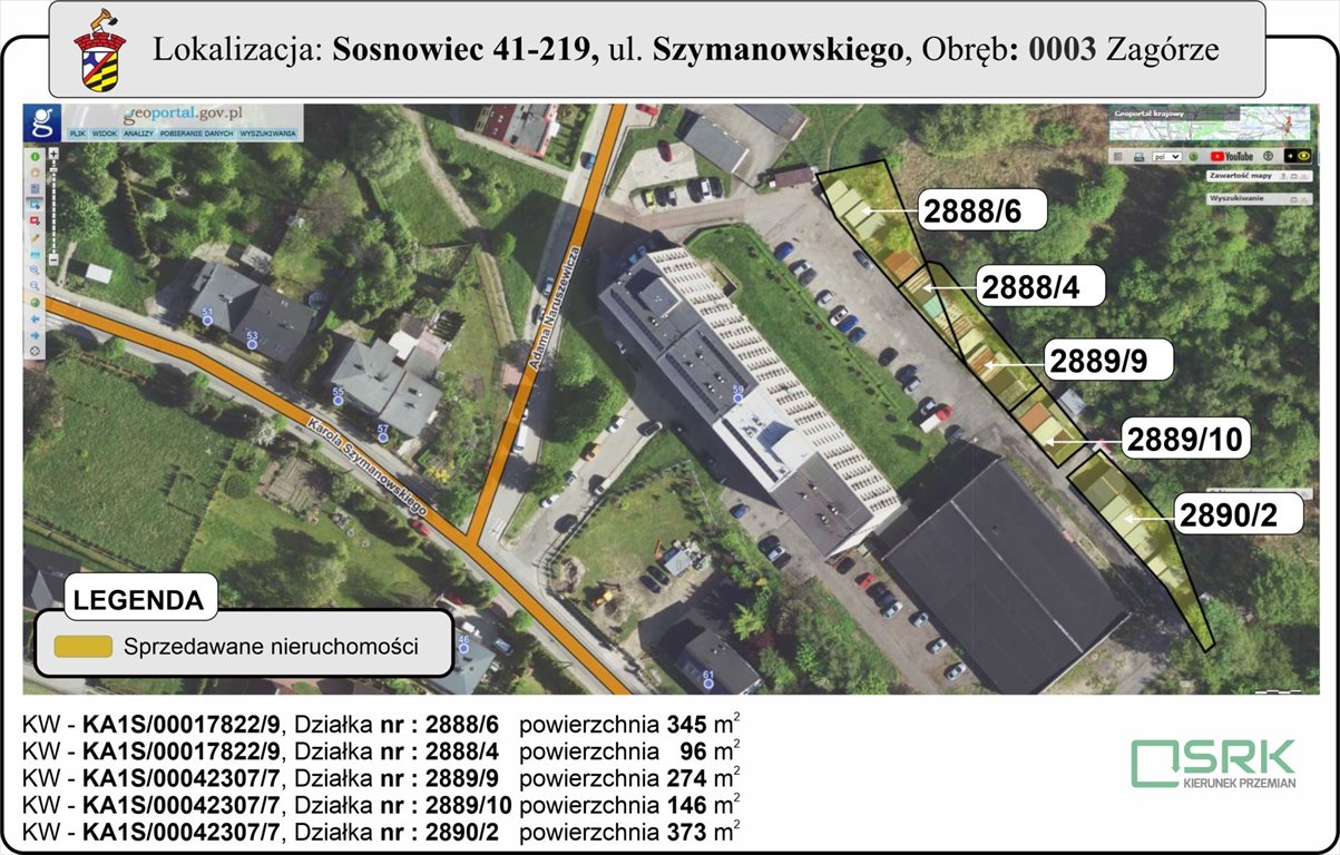 Zapraszam do zakupu działki 1234 m² z planem zagospodarowania Sosnowiec, Zagórze, Szymanowskiego  1 234m2 Foto 1