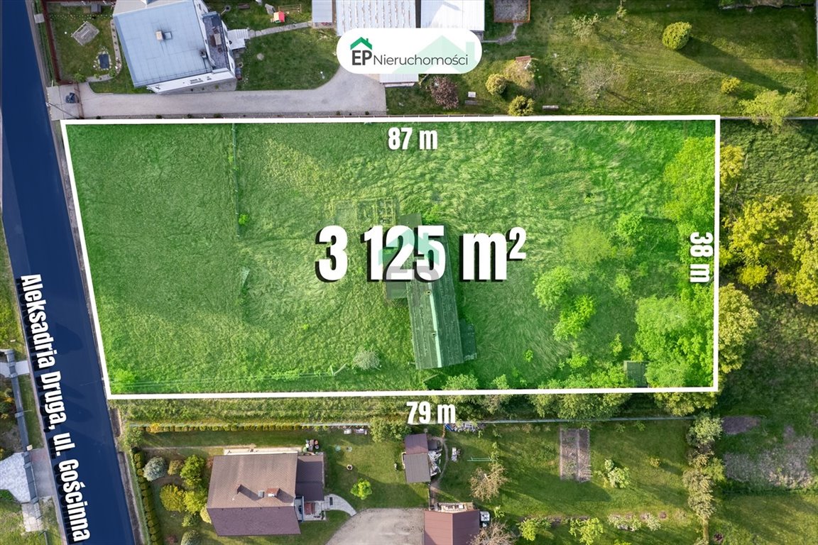 Sprzedam działkę 3125 m² z mediami w cichej okolicy Aleksandria  3 125m2 Foto 1