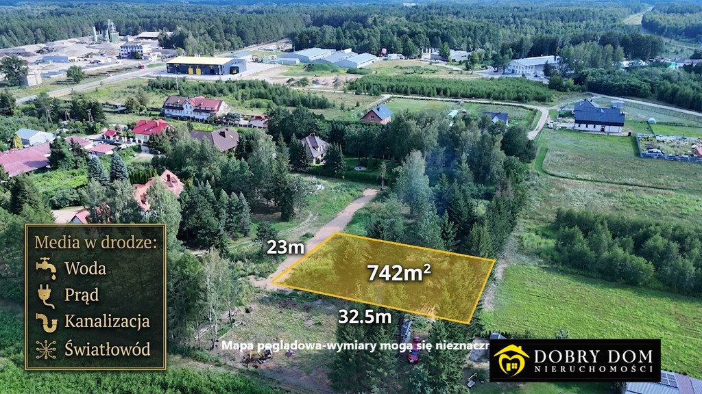 Do sprzedania działka 742 m² pod Białymstokiem z mediami Hryniewicze  742m2 Foto 1
