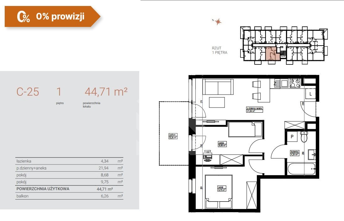 Mieszkanie trzypokojowe na sprzedaż Bydgoszcz, Czyżkówko  45m2 Foto 4