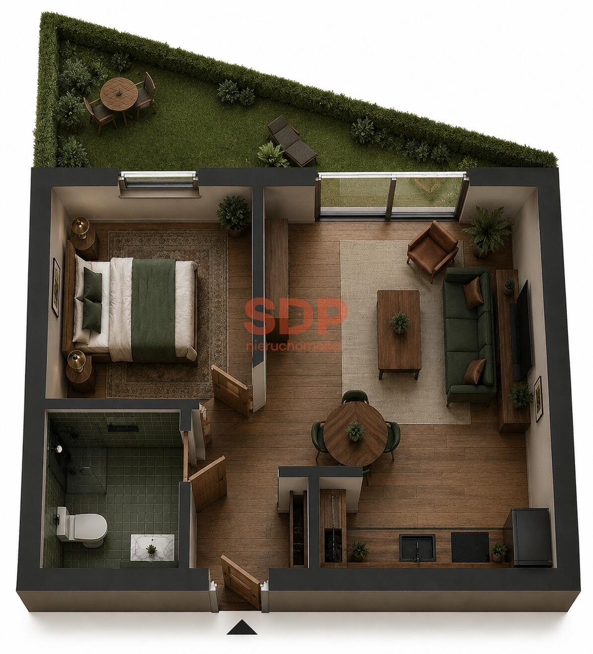 Nowoczesne 2-pokojowe mieszkanie z ogródkiem (38,55 m²) we Wrocławiu Wrocław, Fabryczna, Stabłowice, Główna  39m2 Foto 1