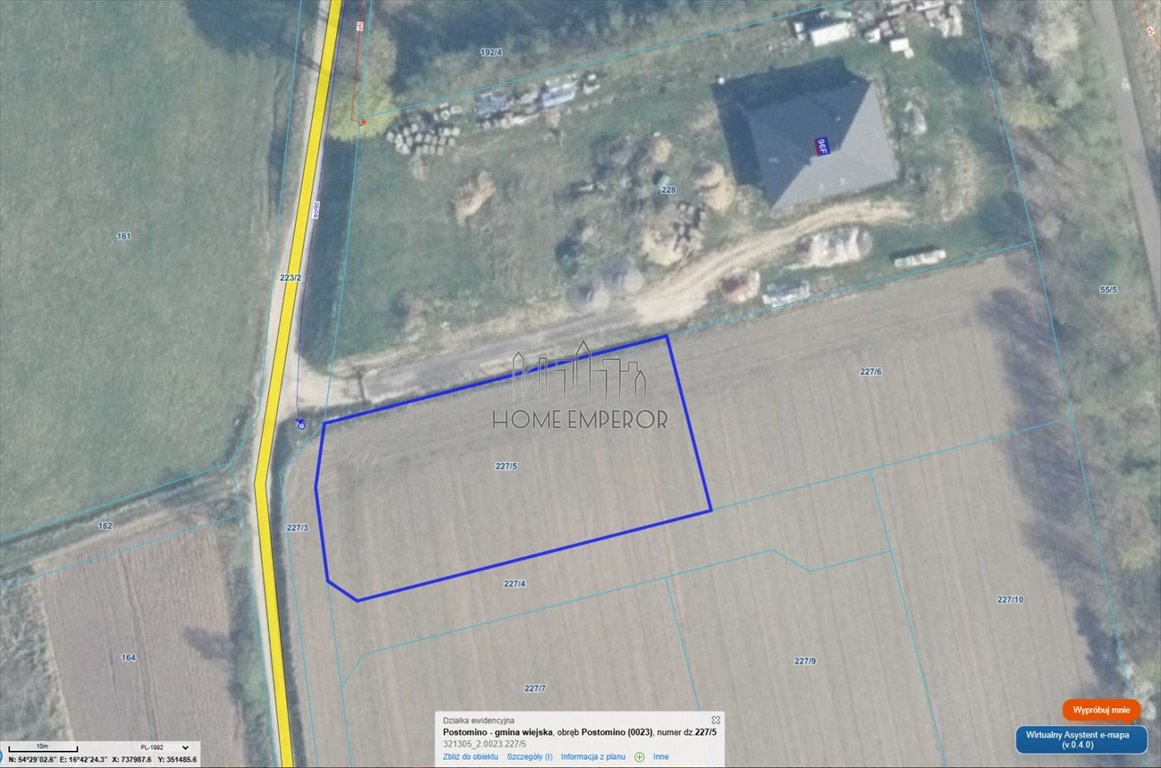 Działka 1502 m² w Postomino - media w ulicy, plan zagospodarowania Postomino  1 502m2 Foto 1