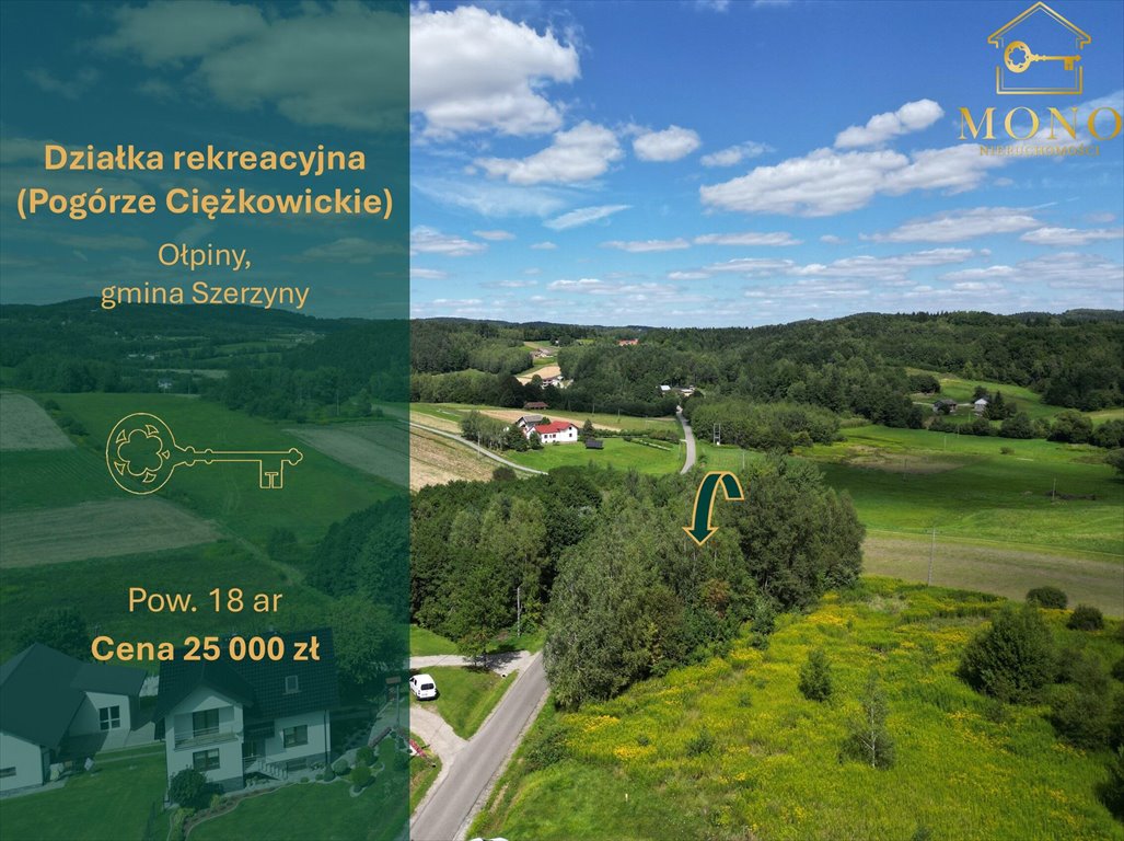 Malownicza działka 18 ar z widokiem w Ołpinach polecam Ołpiny  1 800m2 Foto 1
