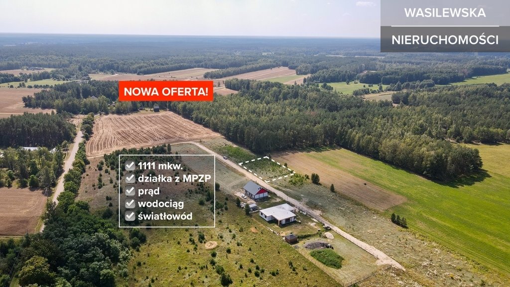 Działka pod dom z mediami, las, MPZP, 1111 m2 Rząśnik Szlachecki  1 111m2 Foto 1