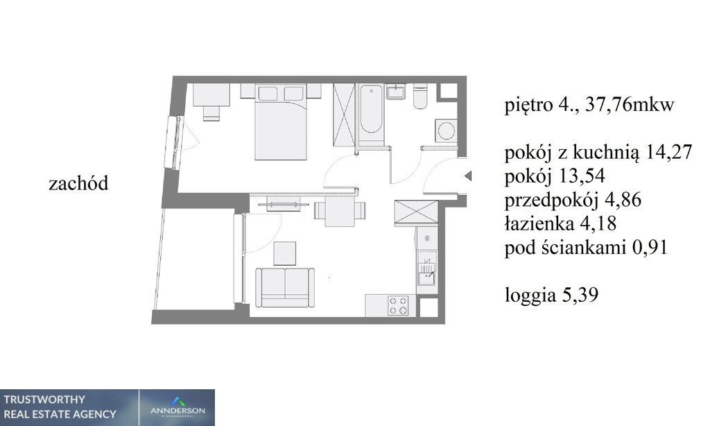 Mieszkanie dwupokojowe na sprzedaż Kraków, Górka Narodowa, Górka Narodowa, Stefana Banacha  38m2 Foto 3