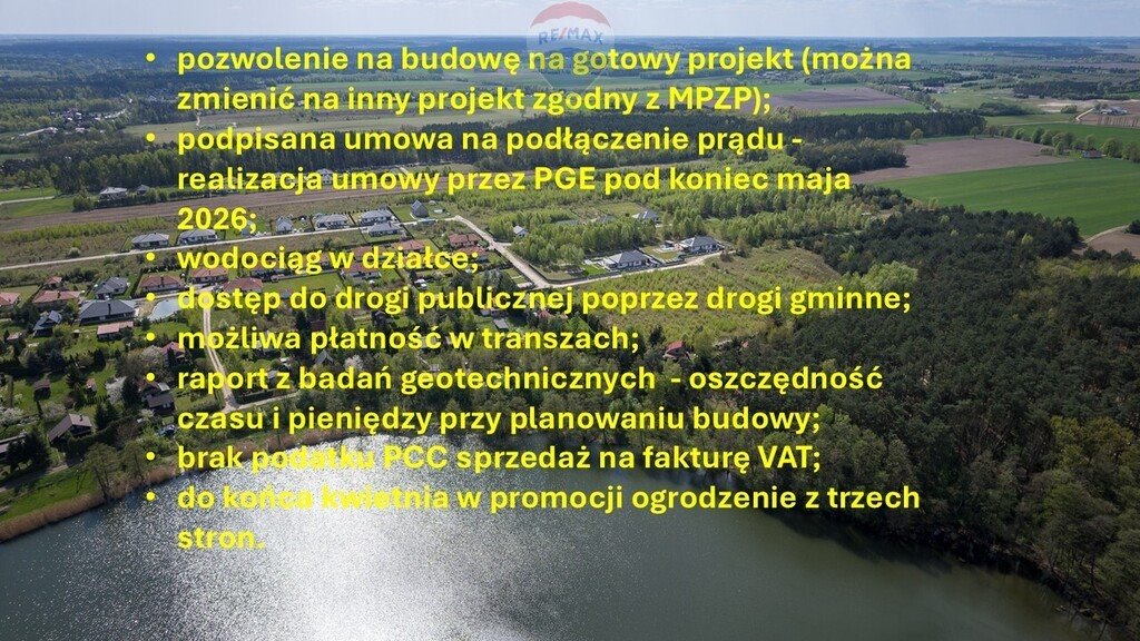 Działka budowlana z mediami, gotowa do budowy, 1011 m2 Błędowo, Sielawy  1 000m2 Foto 1