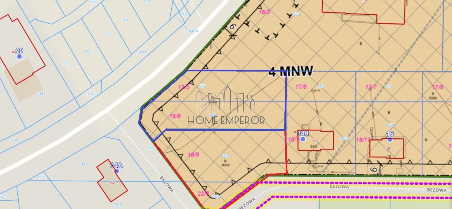 Do sprzedania działki 1669 i 1731 m² z mediami w Grodzisku Mazowieckim: Chrzanów Mały: Bezowa