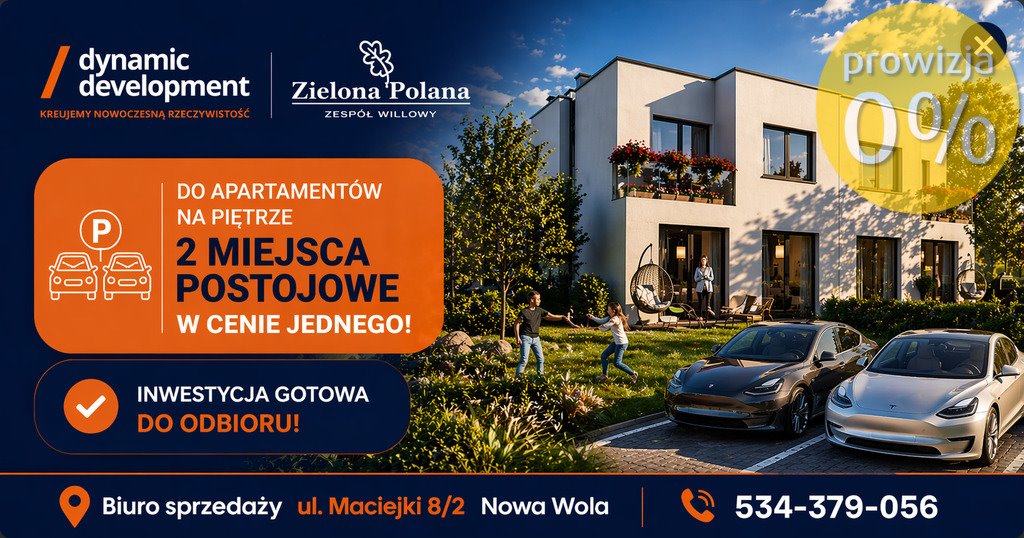 Nowoczesny 72,9 m2 apartament z balkonem i miejscami postojowymi Nowa Wola  73m2 Foto 1