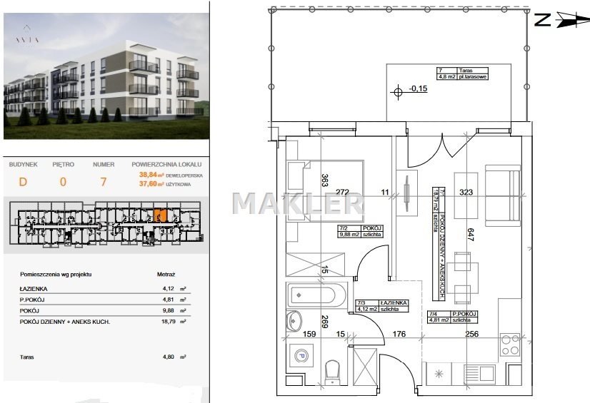 Mieszkanie dwupokojowe na sprzedaż Bydgoszcz, Szwederowo  38m2 Foto 3