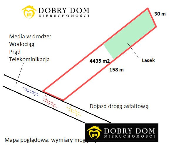 Działka rolna 4 435 m² z mediami i zalesieniem - Remieńkiń Remieńkiń  4 435m2 Foto 1