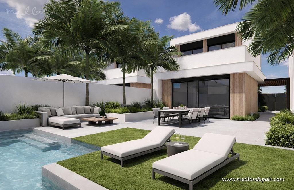 Nowoczesne domy z basenem i solarium w Los Alcázares Hiszpania, Los Alcázares  115m2 Foto 1