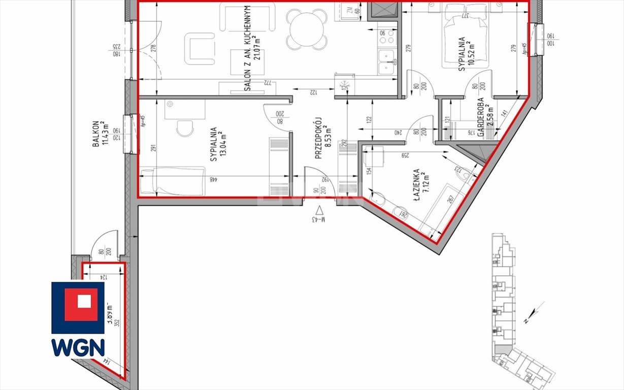 Mieszkanie trzypokojowe na sprzedaż Lublin, Felin, Królowej Jadwigi  63m2 Foto 1