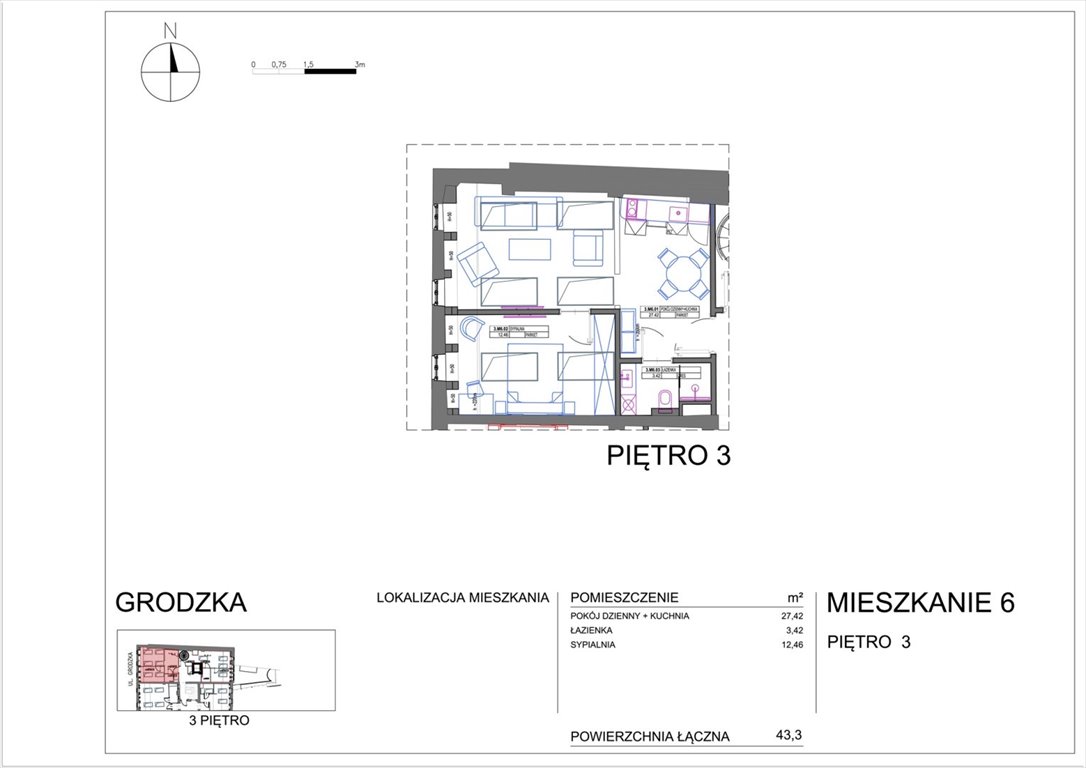 Mieszkanie dwupokojowe na sprzedaż Kraków, Stare Miasto, Stare Miasto, Grodzka  43m2 Foto 20