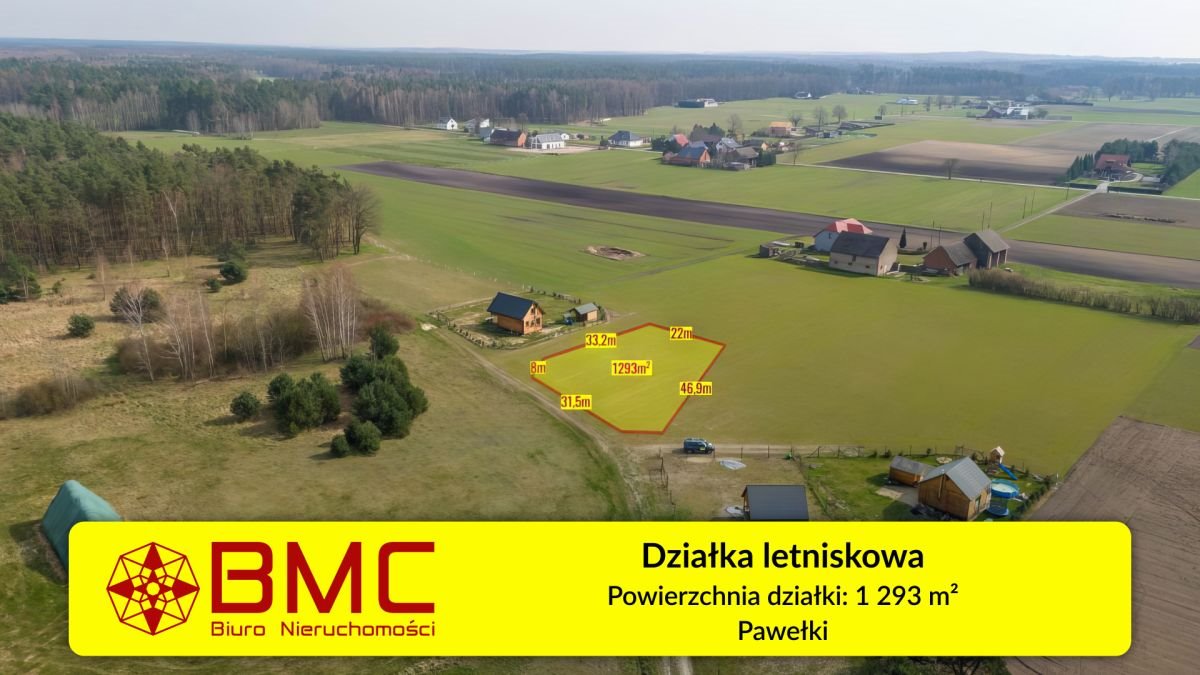 Działka rekreacyjna 1293 m2 w Pawełkach – las, atrakcje Pawełki  1 293m2 Foto 1