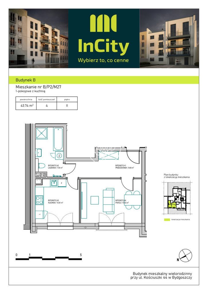 Atrakcyjne 45 m2 w centrum Bydgoszczy – idealne pod inwestycję Bydgoszcz, Śródmieście, Tadeusza Kościuszki  45m2 Foto 1