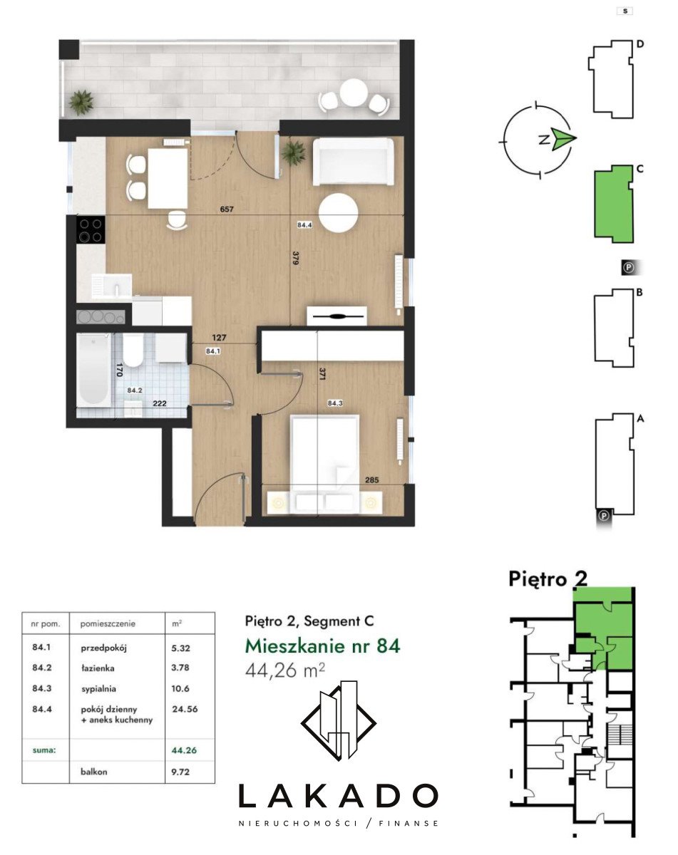 Mieszkanie dwupokojowe na sprzedaż Kraków, Górka Narodowa, Macieja Słomczyńskiego  45m2 Foto 1