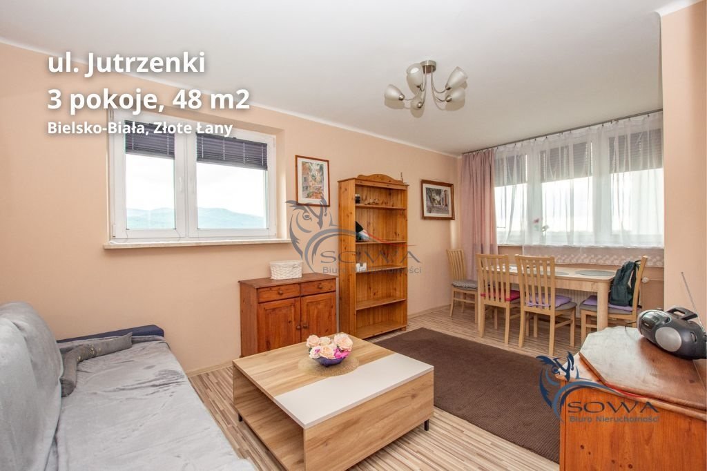 Przestronne 3-pokojowe mieszkanie z pięknym widokiem na góry Bielsko-Biała, Osiedle Złote Łany  48m2 Foto 1