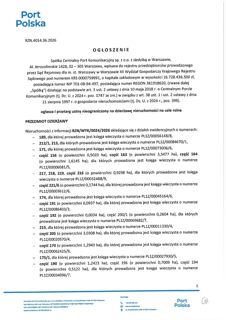 Działka na wynajem w Nowym Oryszewie 332 218 m², atrakcyjna oferta Nowy Oryszew  332 218m2 Foto 1