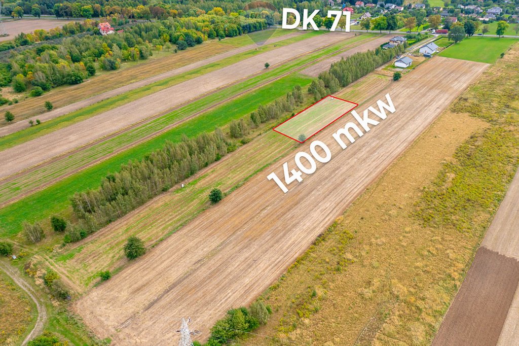 Działka budowlana 1400 m² z warunkami zabudowy i prądem Skotniki, Zgierska  1 400m2 Foto 1