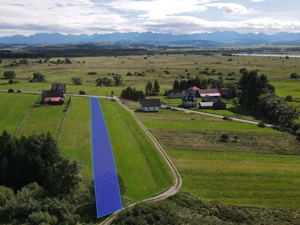 Działka 1599 m² z widokiem na Tatry, MPZP, media Dział  1 599m2 Foto 1