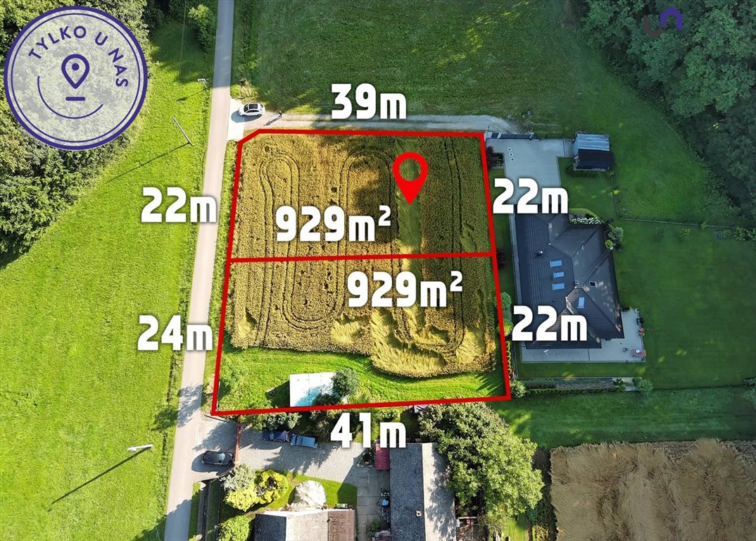 Zapraszam do zakupu działek budowlanych 929 m² w Rudzicy Rudzica, Grabówka  929m2 Foto 1