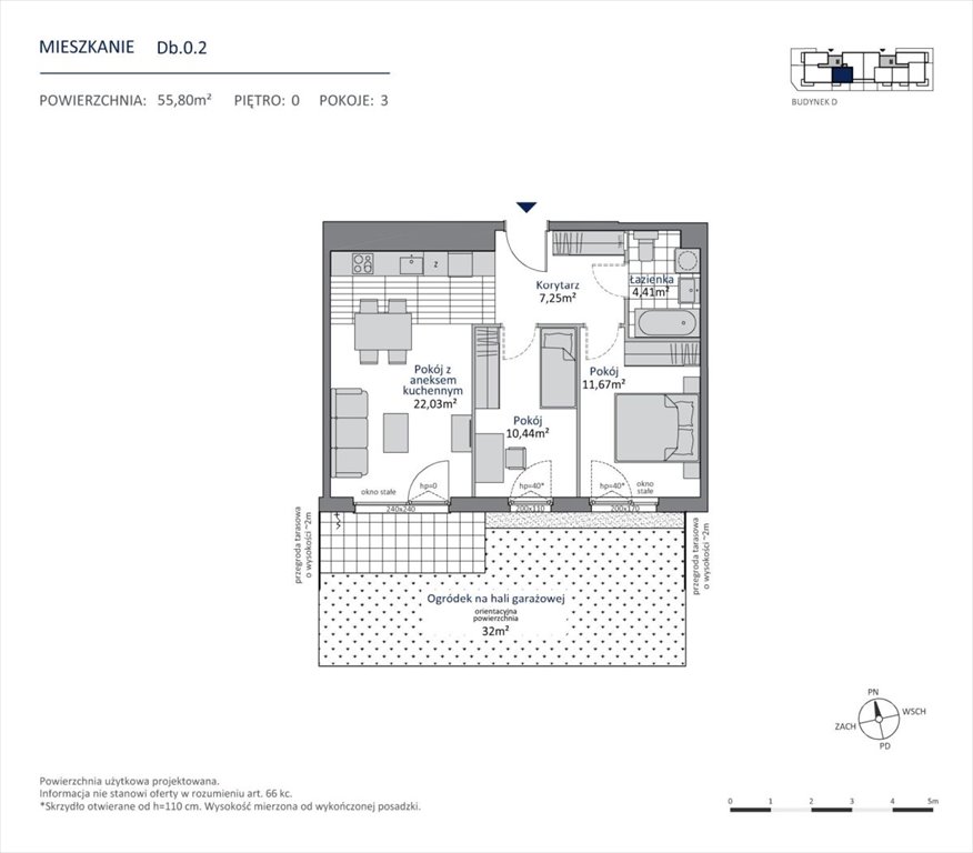 Mieszkanie 55,8 m² w Gdańsku Morena - blisko natury Gdańsk, Morena  56m2 Foto 1