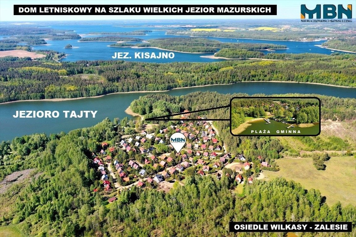 Letniskowy dom nad jeziorem Tajty w Wilkasach - polecam Giżycko, Wilkasy  100m2 Foto 1