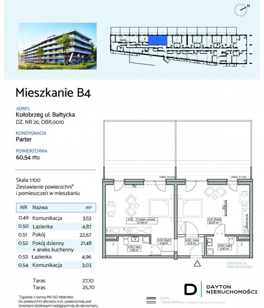 Mieszkanie trzypokojowe na sprzedaż Kołobrzeg  61m2 Foto 3