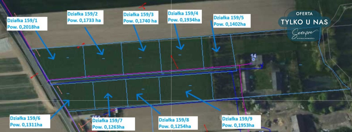 Atrakcyjne działki budowlane w Wójcicach, 1,57 ha Wójcice  1 600m2 Foto 1