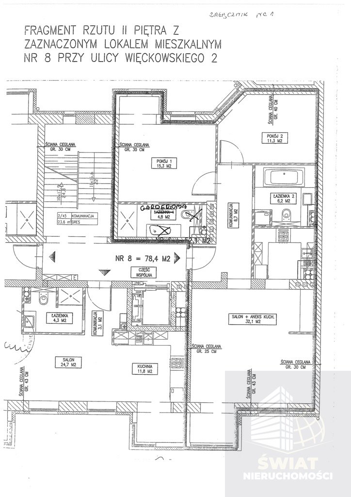 Mieszkanie trzypokojowe na sprzedaż Szczecin, Śródmieście-Centrum, Stanisława Więckowskiego  78m2 Foto 15