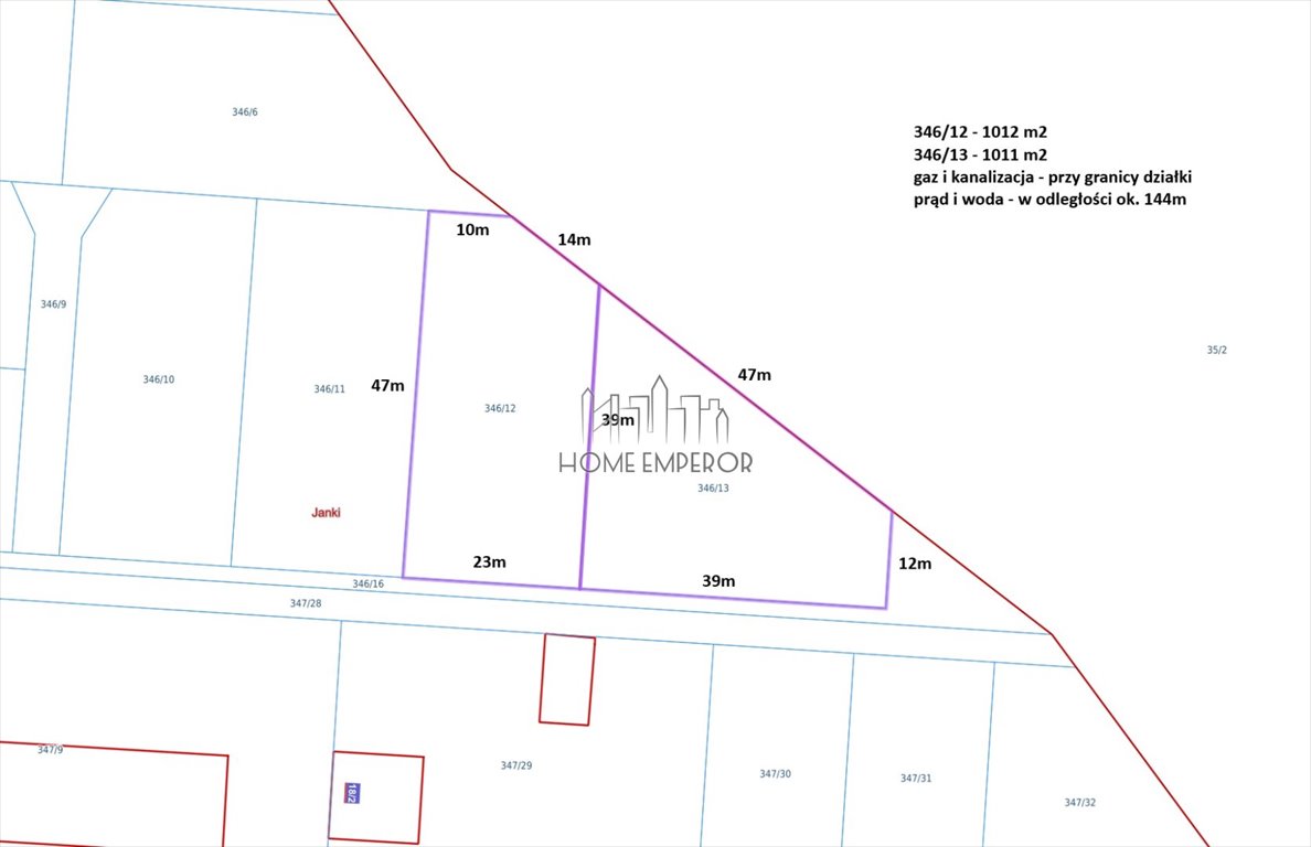 Do sprzedania działka 1012 m² z mediami w Jankach Janki, Poniatowskiego  1 012m2 Foto 1