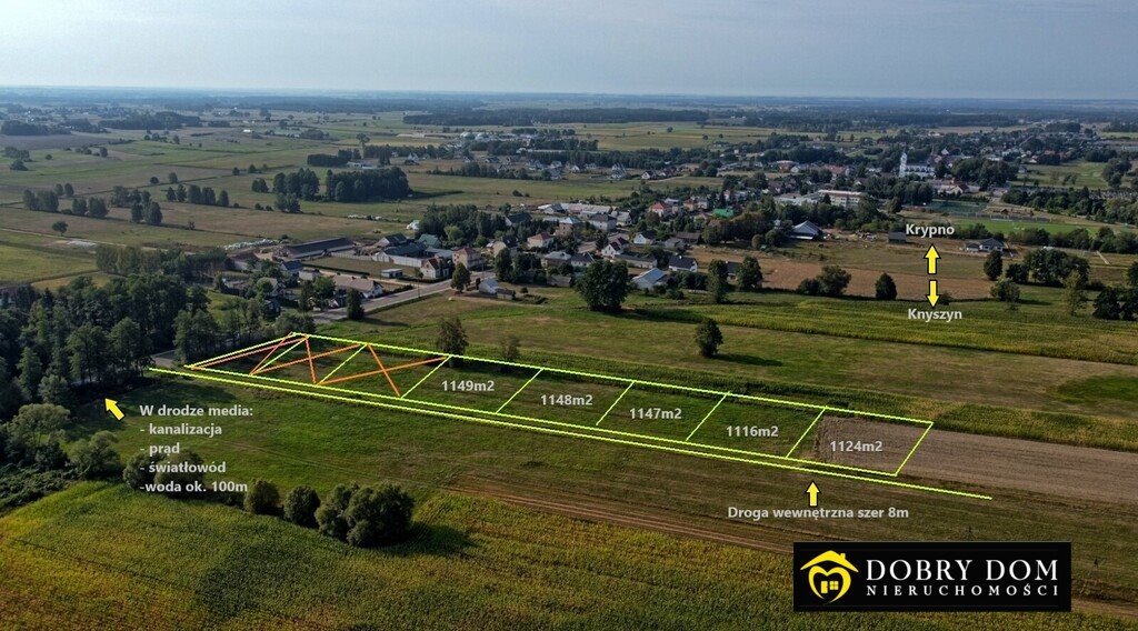 Działka pod dom z mediami, 1148 m², Krypno Kościelne Krypno Kościelne  1 148m2 Foto 1
