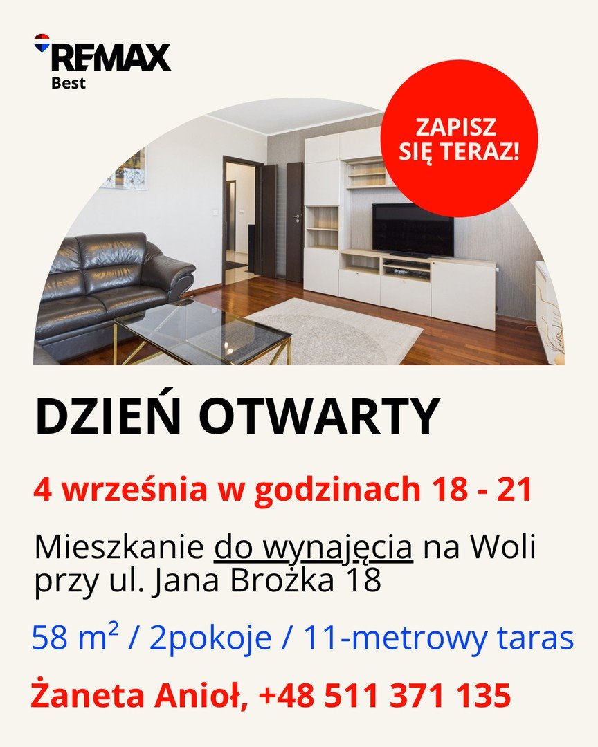 Mieszkanie 58 m² z tarasem i widokiem na Warszawę - polecam! Warszawa, Wola, Jana Brożka 18  58m2 Foto 1