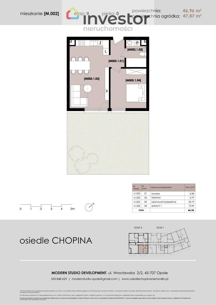 Mieszkanie dwupokojowe na sprzedaż Niemodlin, Fryderyka Chopina  47m2 Foto 4