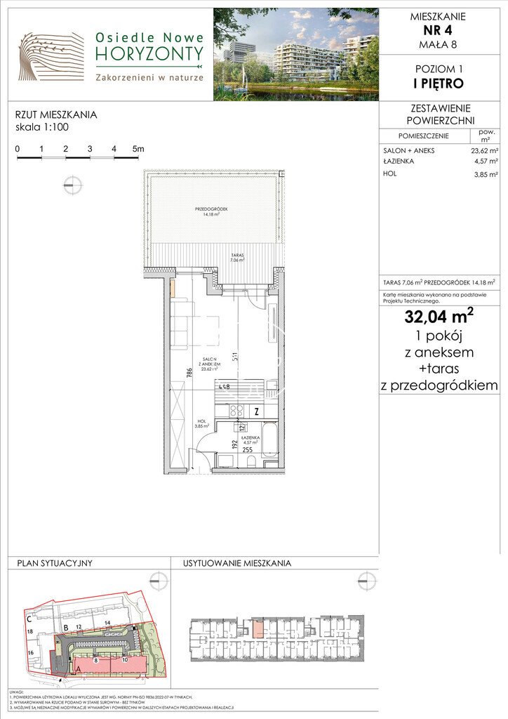 Nowoczesna kawalerka z ogrodem i tarasem na Bydgoskich Bartodziejach Bydgoszcz, Fordońska  32m2 Foto 1