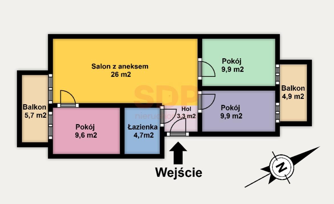 Mieszkanie czteropokojowe  na sprzedaż Łódź, Górna, Jachowicza Stanisława  63m2 Foto 2