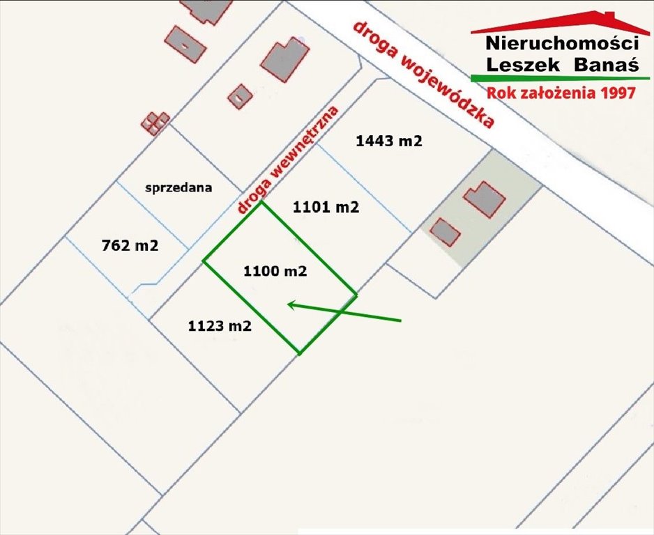 Działka 1100 m² z mediami i warunkami zabudowy - spokojna okolica Robakowo  1 100m2 Foto 1