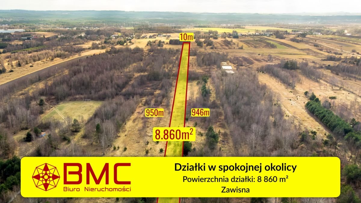 Działka Zawisna 8 860 m2 z lasami i polami Zawisna  8 860m2 Foto 1